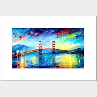 Vibrant Oleo San Francisco Bridge Posters and Art